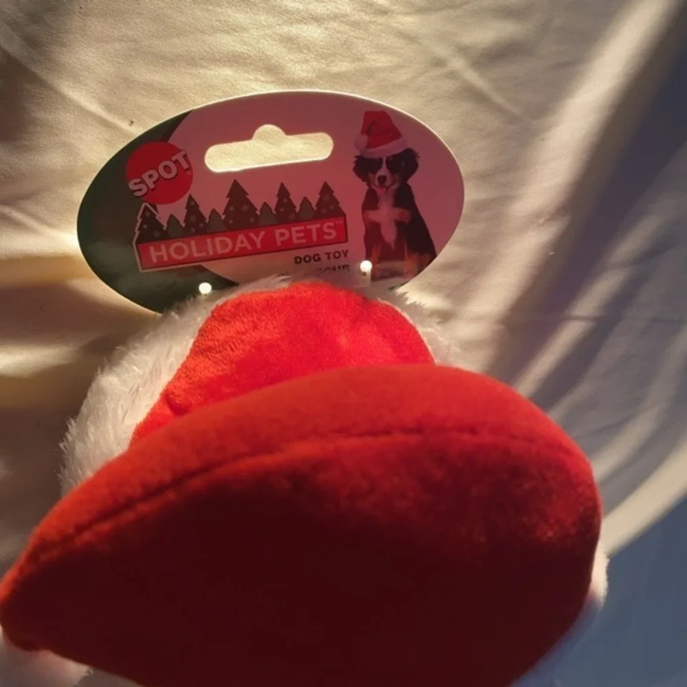 Santa Dog Slipper Toy Holiday Pets By Spot Red/white 6